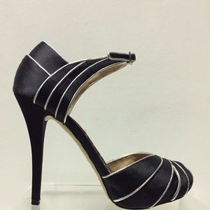 Betsey Johnson Open Toe Ankle Strap Stilettos